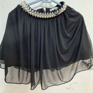 Speechless Black Skirt with Pearl Accents
